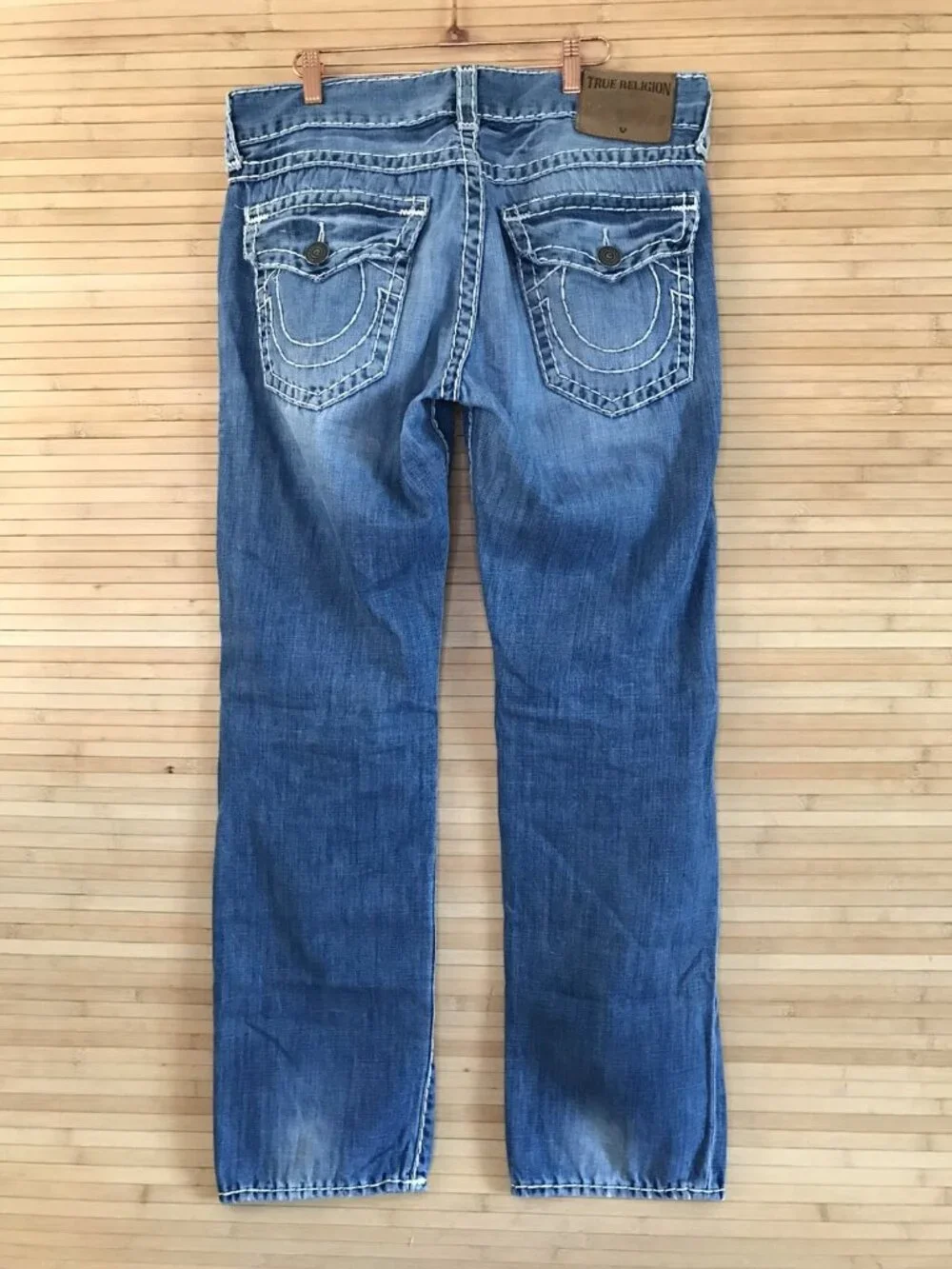 True Religion Ricky Super T Flap Rope Stitch Jeans Men’s 34 x 33 Relax Straight